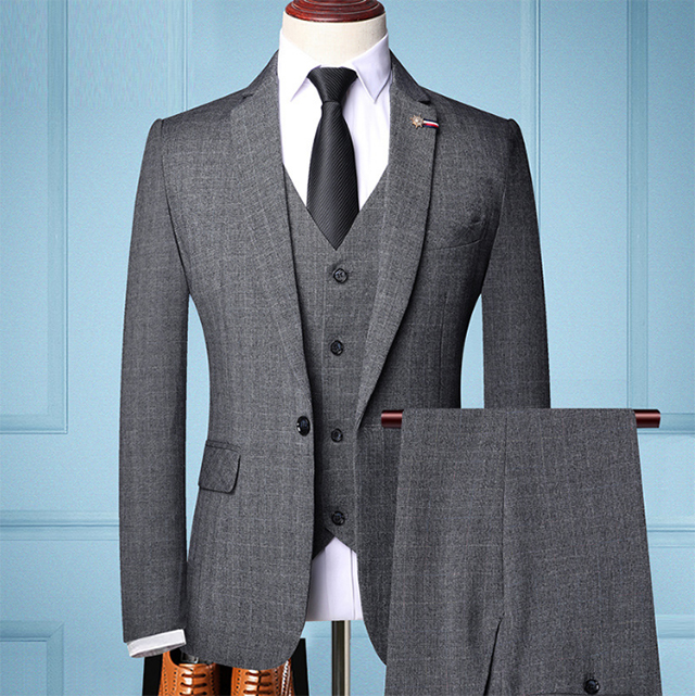 Sales promotion Men Light Grey suits Factory direct Single row with one button Formal Business Wedding suits 2022