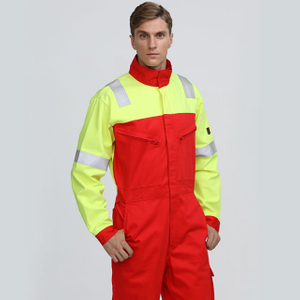 Customized premium coverall Fire resistant Reflective Workwear safety suit work wear clothes security uniform for men 