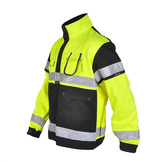 Wholesale Fluorescent green jacket High visibility Safety traffic uniform waterproof workwear