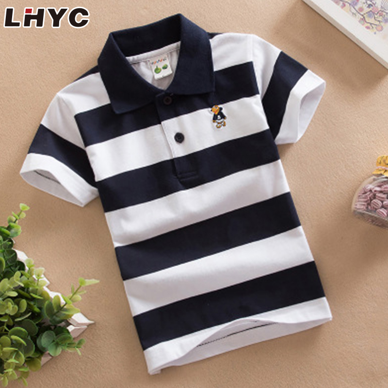 2022New design Boys Boutique Clothing Kids 100% Cotton Stripe Polo T Shirts