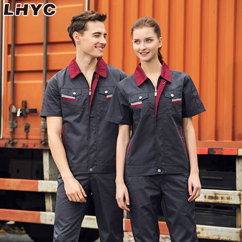 Summer work clothes short sleeve shirt workshop labor insurance uniform jacket 