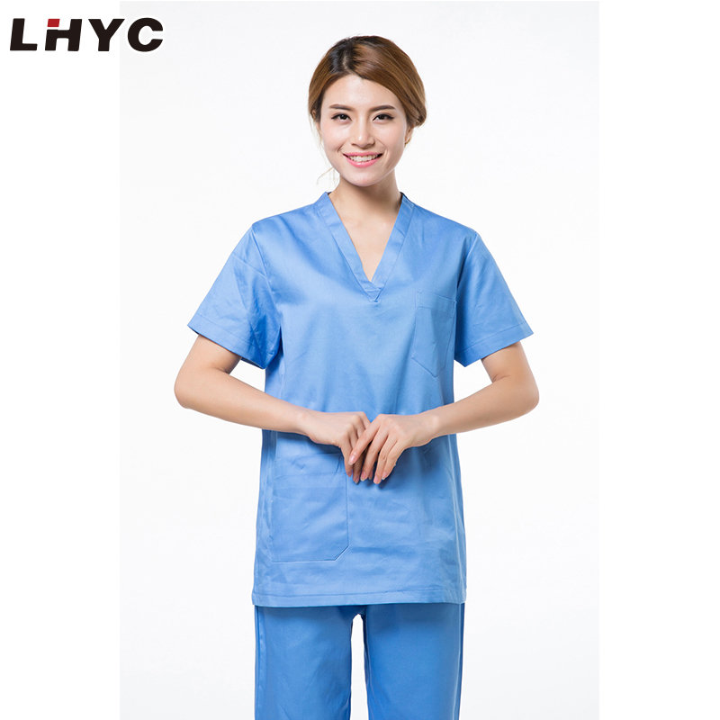 2022 Customize Medical Nursing V- Neck Nurse Woman Scrubs Polyester Hospital Nursing Uniform