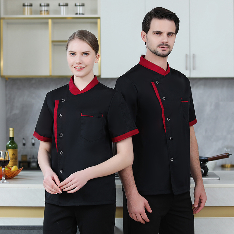Best Custom Logo Hotel Chef Short Sleeve Summer Embroidered Workwear For Cooking