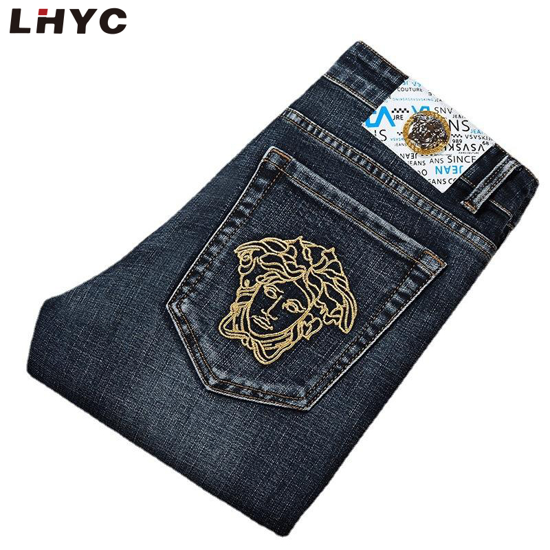 Wholesale High Quality Men's Jeans Stretch Denim Trousers Slim Wild Elastic Straight Casual Men Jeans