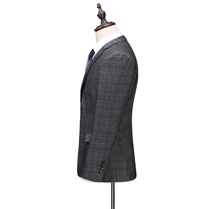 High premium Dark grey Slim fit suits for men 100% cotton Wedding suits 